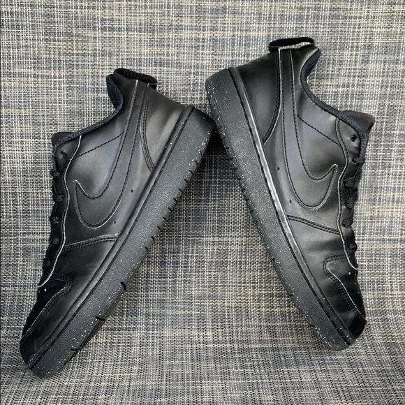 Nike Court Borough Low Recraft Black Leather Sneakers Big Kids' Shoes size 4 - Picture 9 of 12